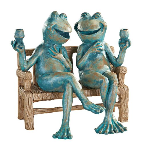 Happy hour garden frogs ornament