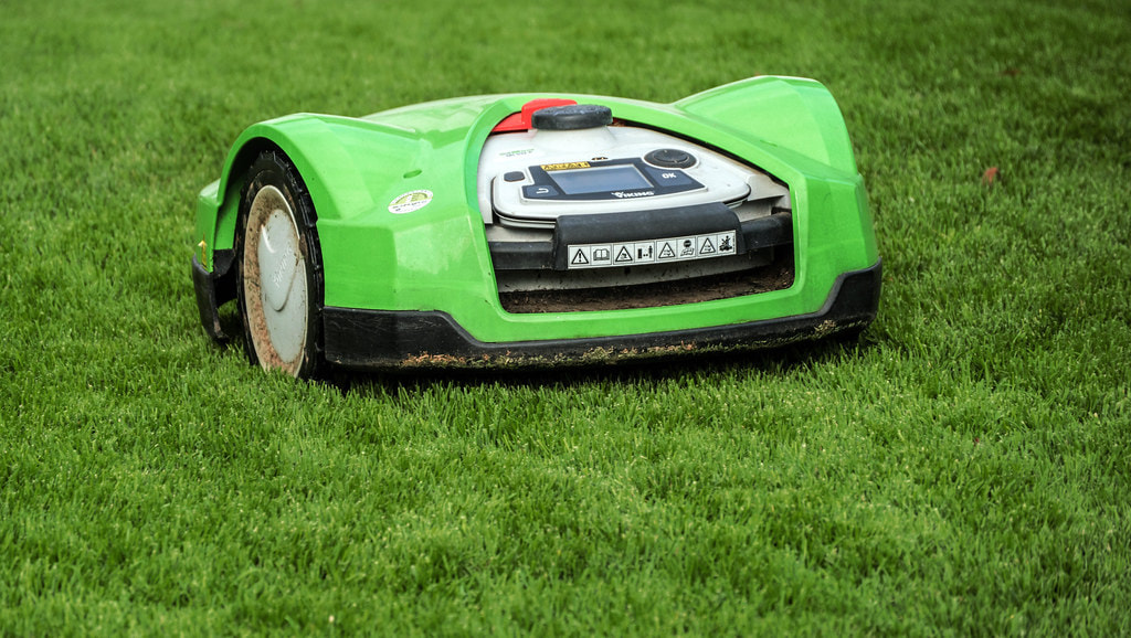 Robot mowing the lawn