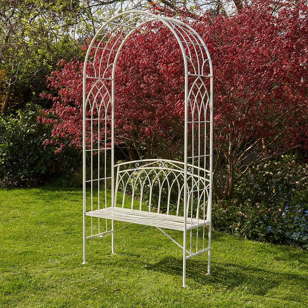 Cream garden arbour seat