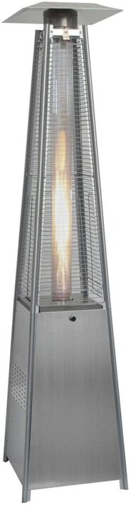 Schwarze quartz real flame patio heater with flames