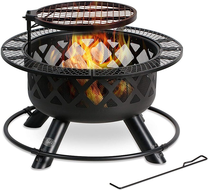 Garden Log Burners For An Awesome Patio, Sunnydaze Foldable Fire Pit Cooking Grill Gratered Steel