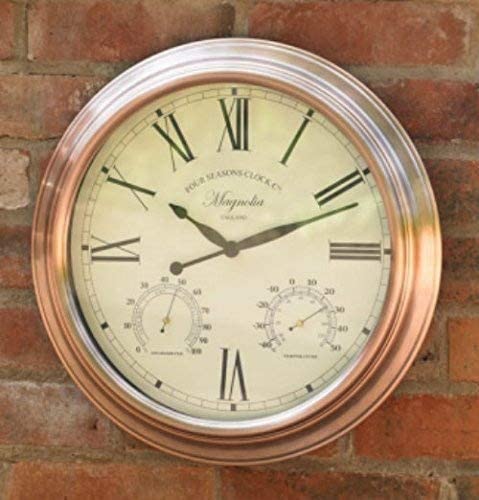Garden mile outdoor clock with thermometer and barometer