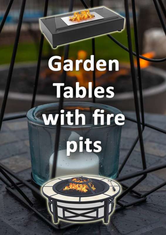Garden table with fire pit