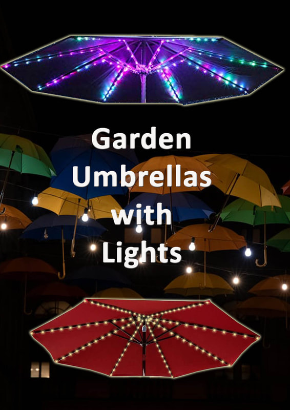 Garden umbrella with lights