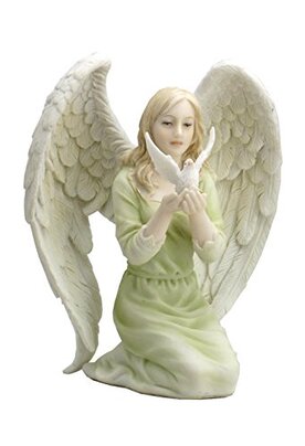 Angel with dove garden ornament
