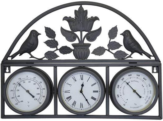 Charles Bentley garden clock with thermometer