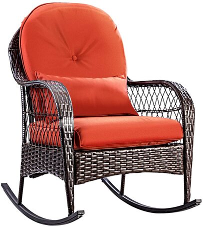 Costway rattan garden rocking chair