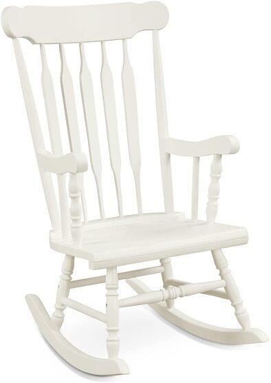 Costway white garden rocking chair