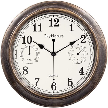 Sky nature garden clock with thermometer