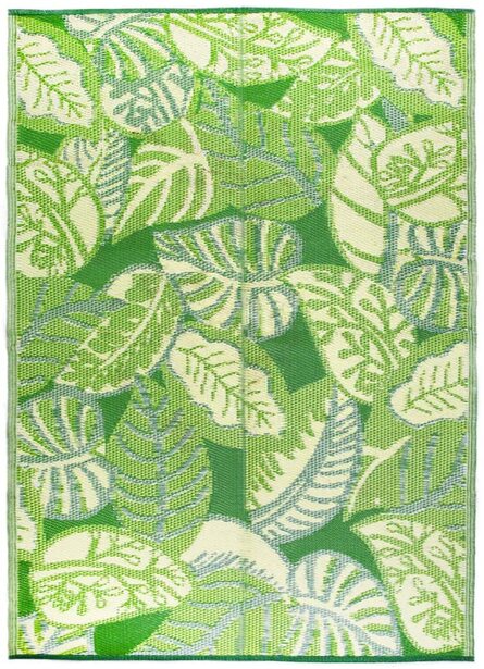 tropical leaf garden rug