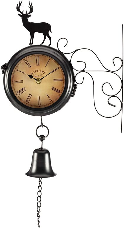 Wyegate garden wall clock with thermometer